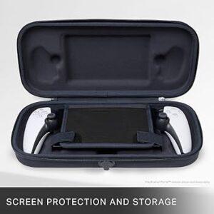 PowerA Protection Case for PlayStation Portal™ Remote Player with Accessories Storage, Charging Cable Pass-Through, Screen Portector Flap, Black (Officially Licensed) for PS5