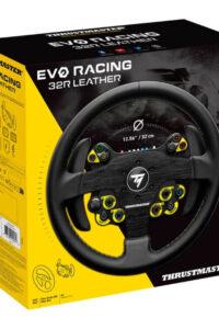 Thrustmaster EVO Racing 32R Leather, Round Leather-Wrapped Wheel Rim and Detachable Hub, For PC and Consoles