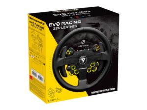 Thrustmaster EVO Racing 32R Leather, Round Leather-Wrapped Wheel Rim and Detachable Hub, For PC and Consoles